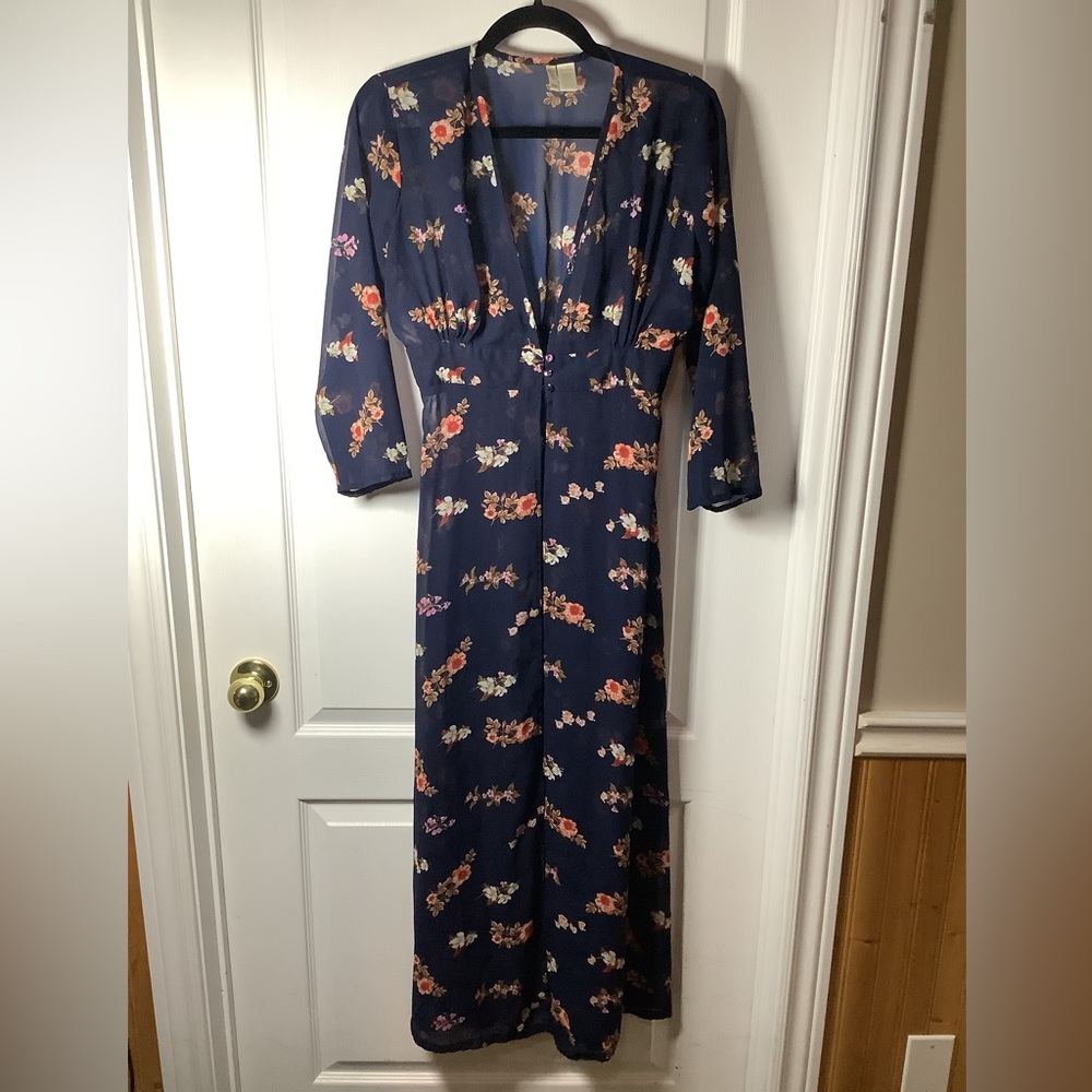 Floral Navy Duster Cardigan by Japna